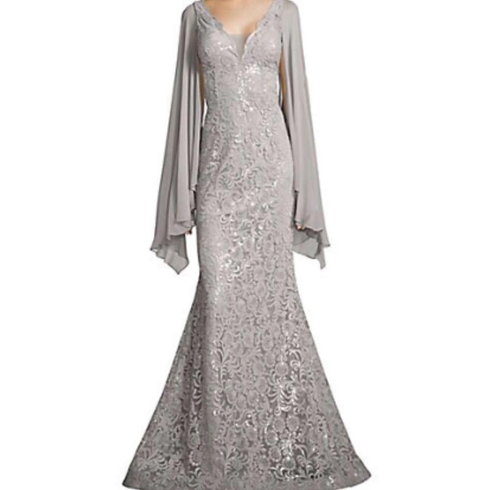 Designer Kimono Sleeve Lace Gown...Last Call